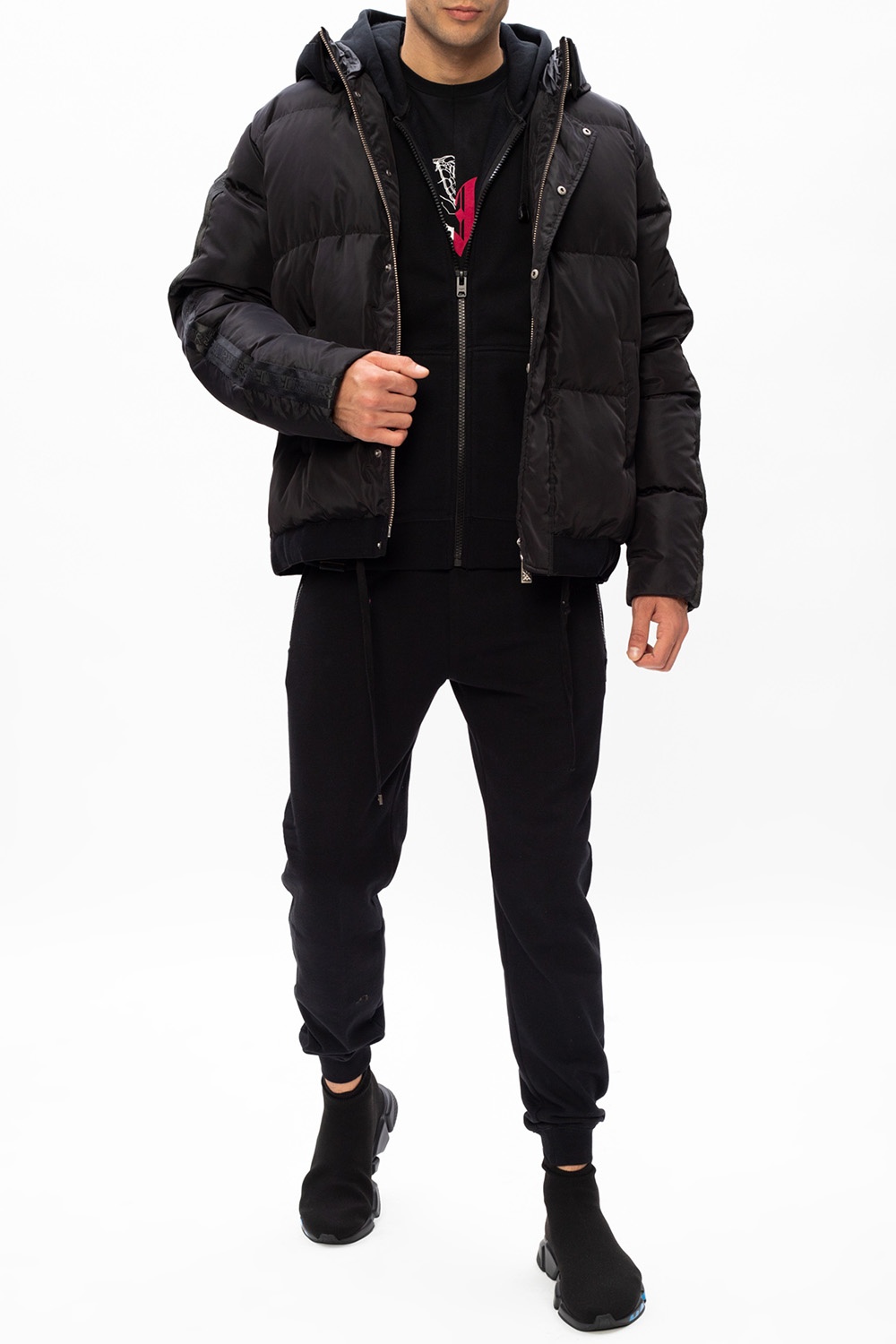 Black Down jacket with logo John Richmond - Vitkac France